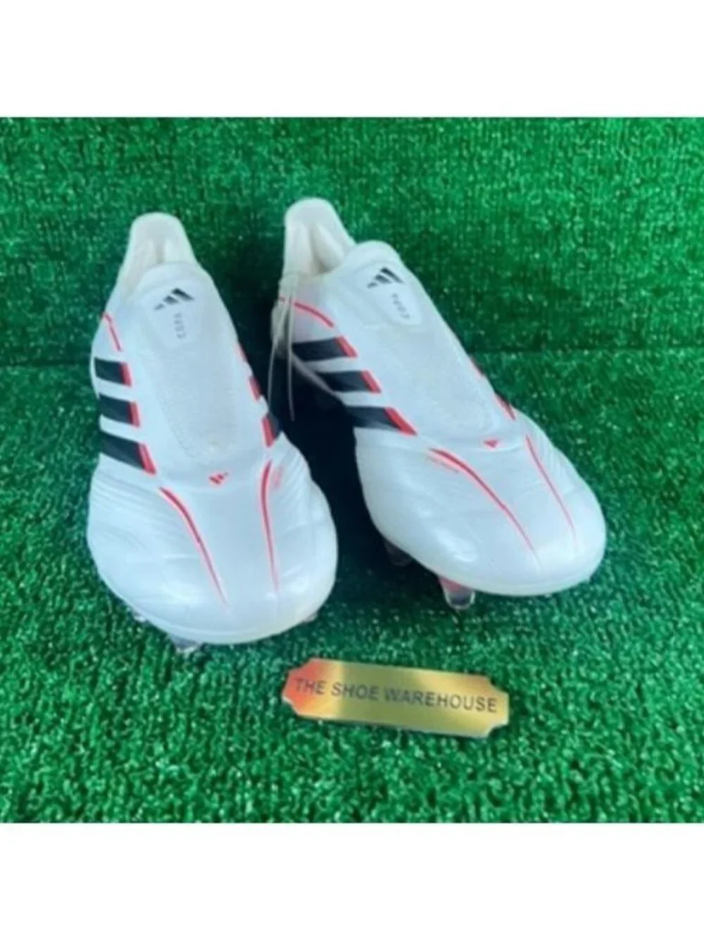 Men's Adidas Copa Pure IV Elite Laceless FG Zero White Cleats JS4208 Size 12